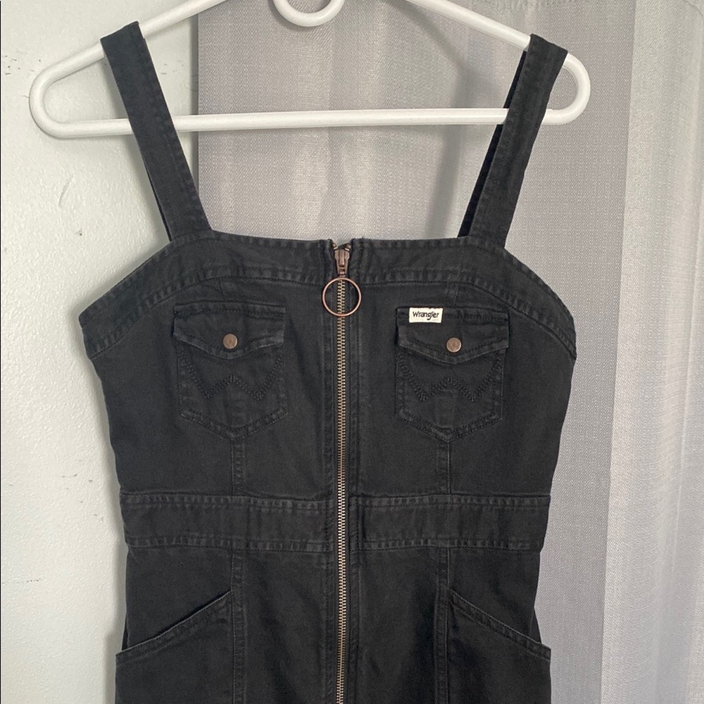 Wrangler Black Denim Dress with Front Zipper